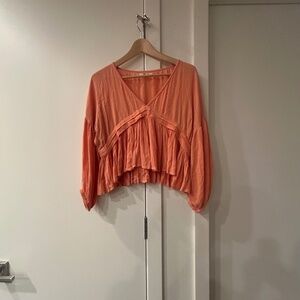 O’Neill coral boho peplum blouse – size M